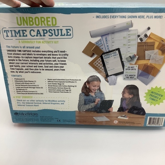 Unbored TIME CAPSULE A Seriously Fun Activity‎ Kit MindWare Ages 8+ Sealed NEW - Picture 3 of 5